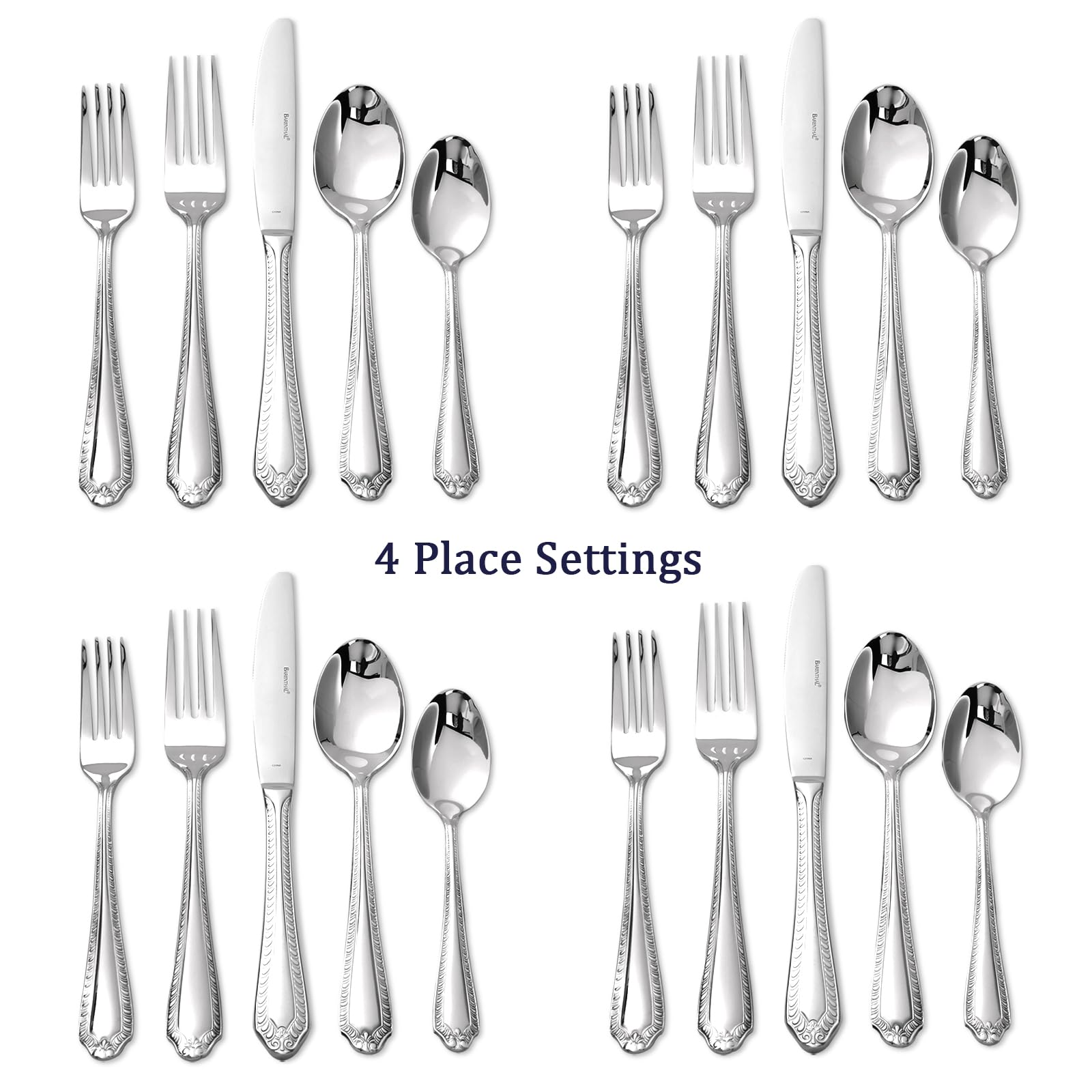 18/10 Silverware Set for 4, 20 Piece Stainless Steel Cutlery Set — Amazon image 6