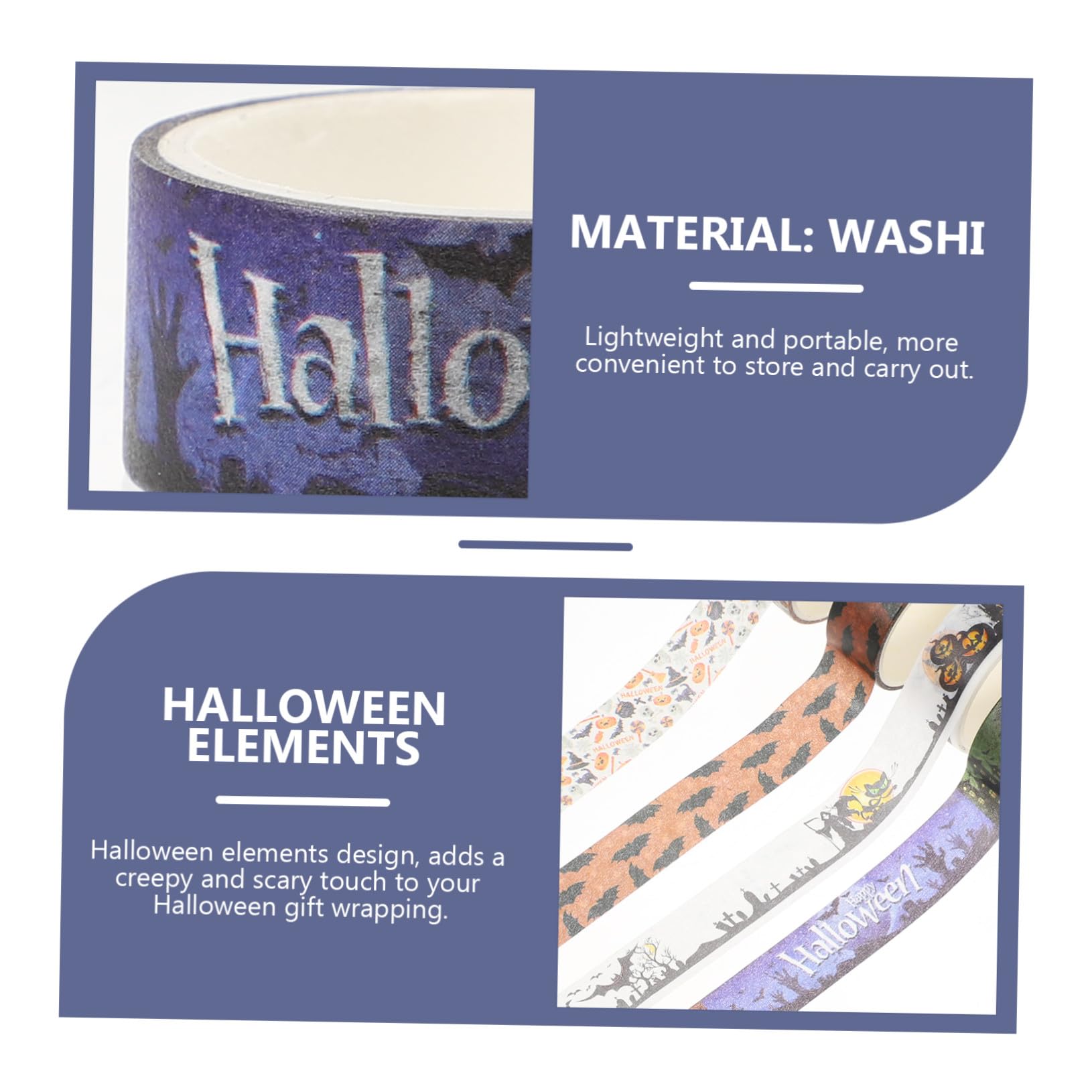 TEHAUX 168rollos Cintas Washi Adhesivas De Halloween Decorativas De Metros Material para Manualidades y Scrapbooking Diseño Temático Festivo