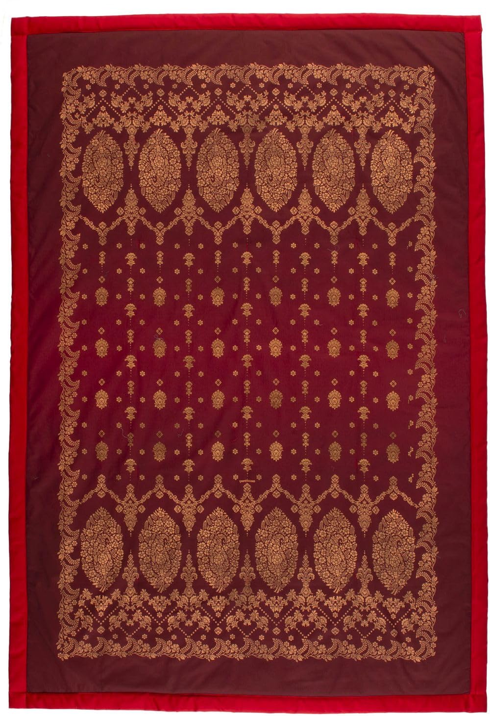 Bassetti Gold Decor 9333418 Plaid 100% Cotton Bordeaux R1 Dimensions 135 x 190 cm