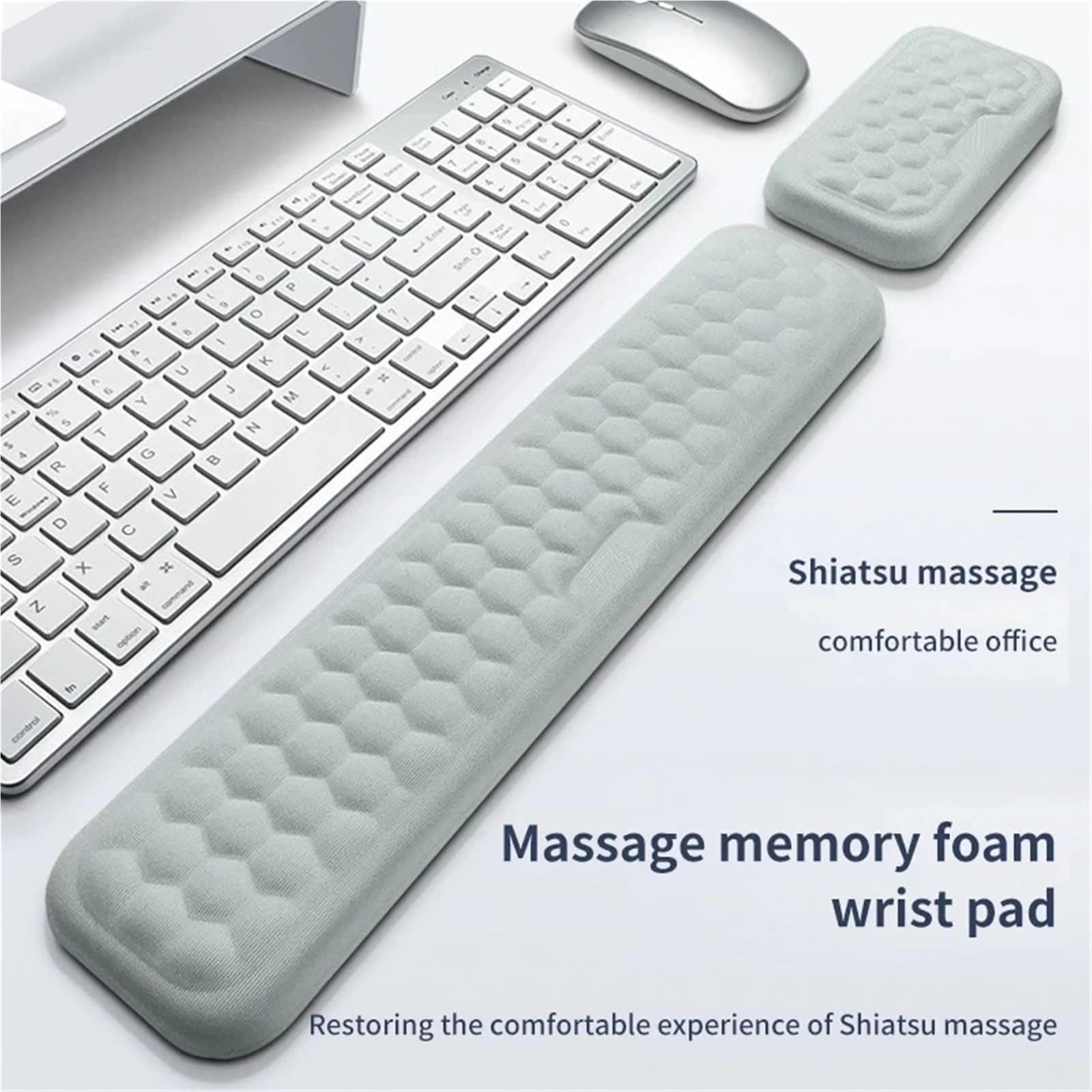 Tappetino Mouse Con Poggiapolsi Set poggiapolsi for tastiera in memory foam