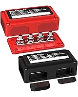 Vista 1 de IZTOSS Barra de autobús de 12 V resistente al agua Bloque de distribución de energía con 4 pernos de terminal de 5/16 pulgadas (M8) Batería