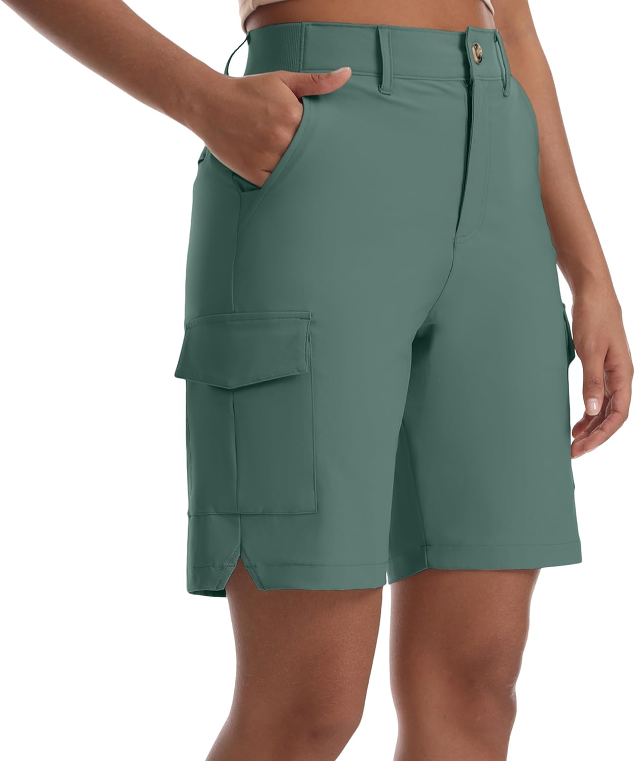 Women's Quick-Dry Cargo Shorts - Lightweight Hiking Shorts with 5 Pockets for Athletic Golf Travel Work