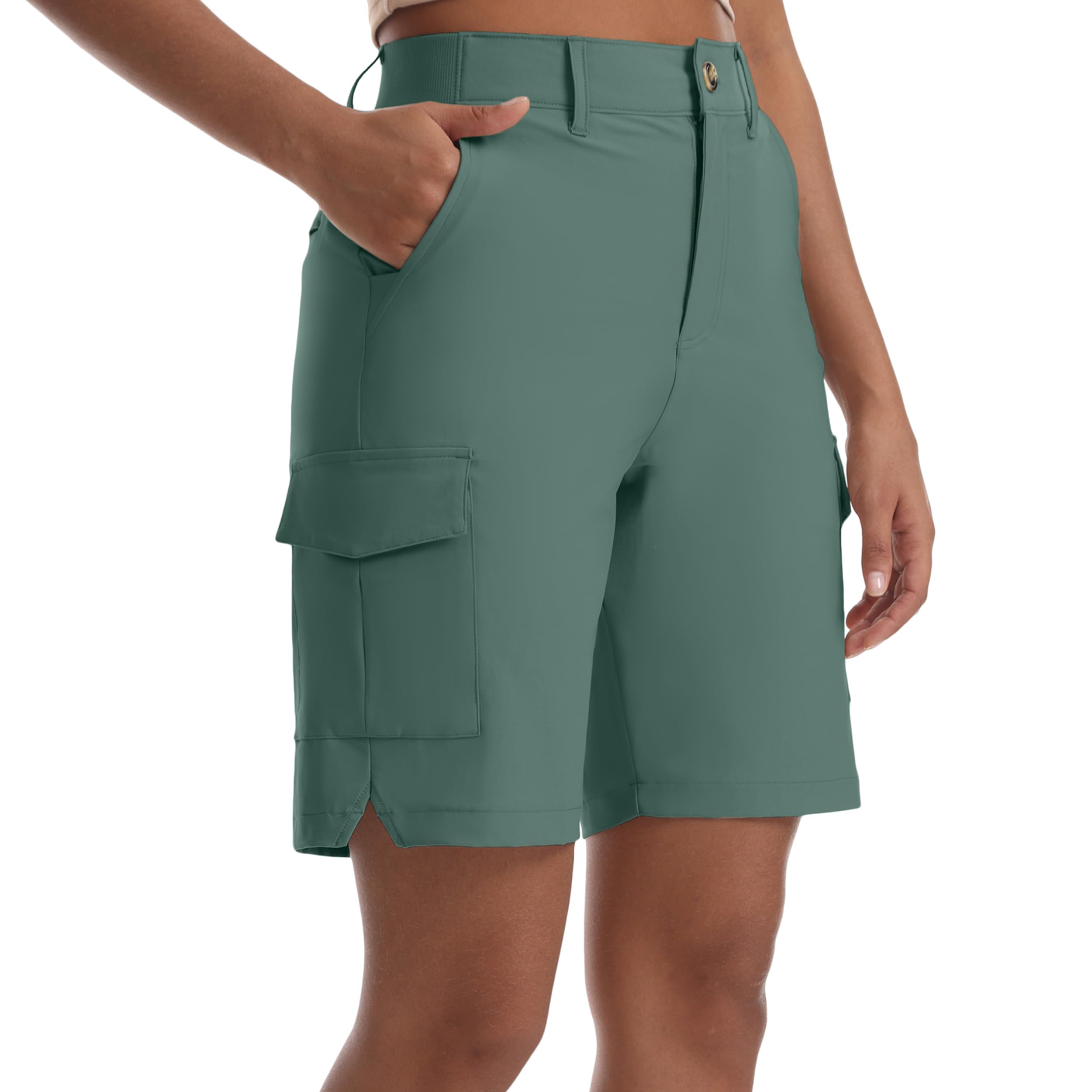 bepopotan Women's Quick-Dry Cargo Shorts - Lightweight Hiking Shorts with 5 Pockets for Athletic Golf Travel Work-picture-38
