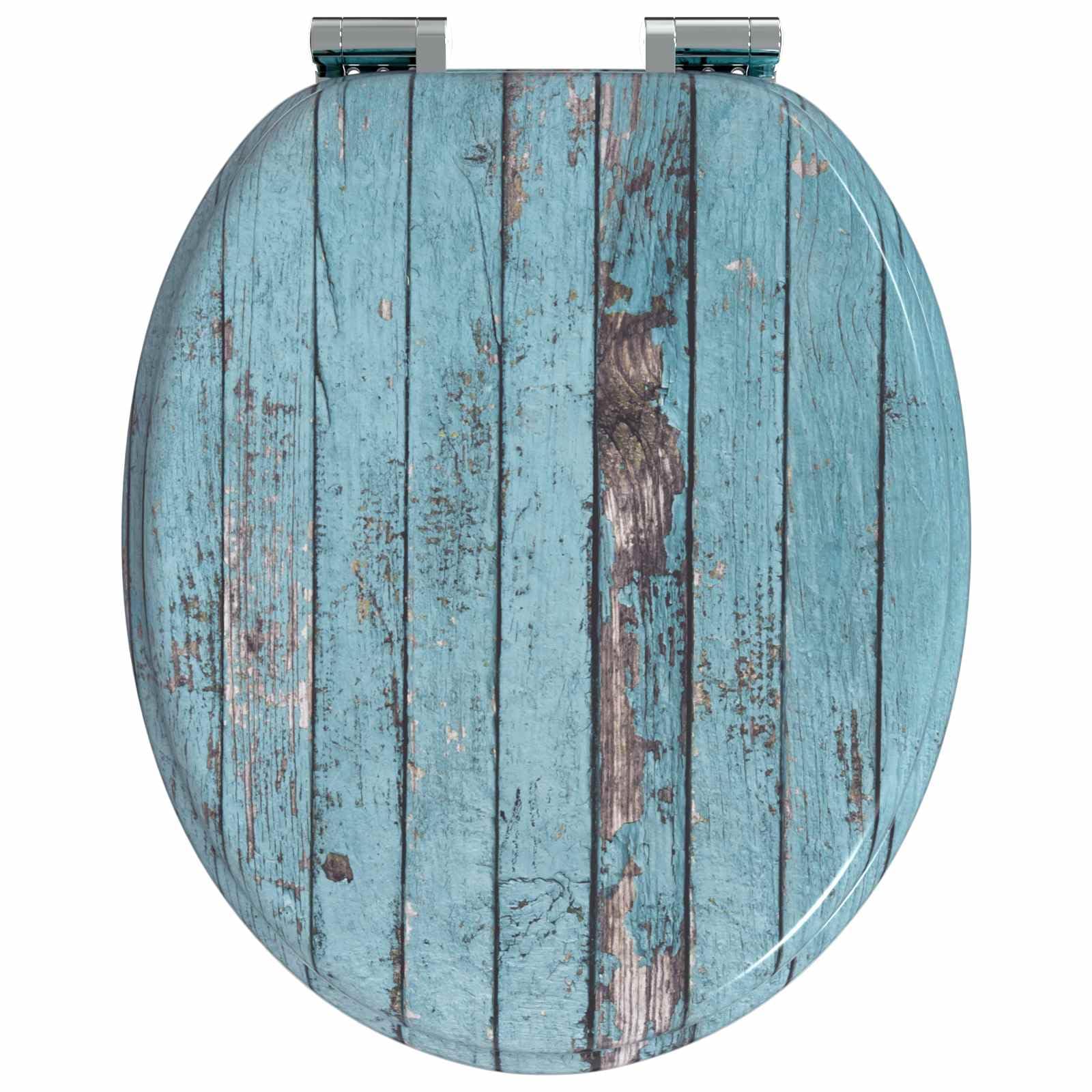 Sedile WC con abbassamento automatico, in pannello di fibra a media densità (MDF), 44 x 38 cm, accessorio antiscivolo, per bagno degli ospiti, vestibilità comoda, facile da montare