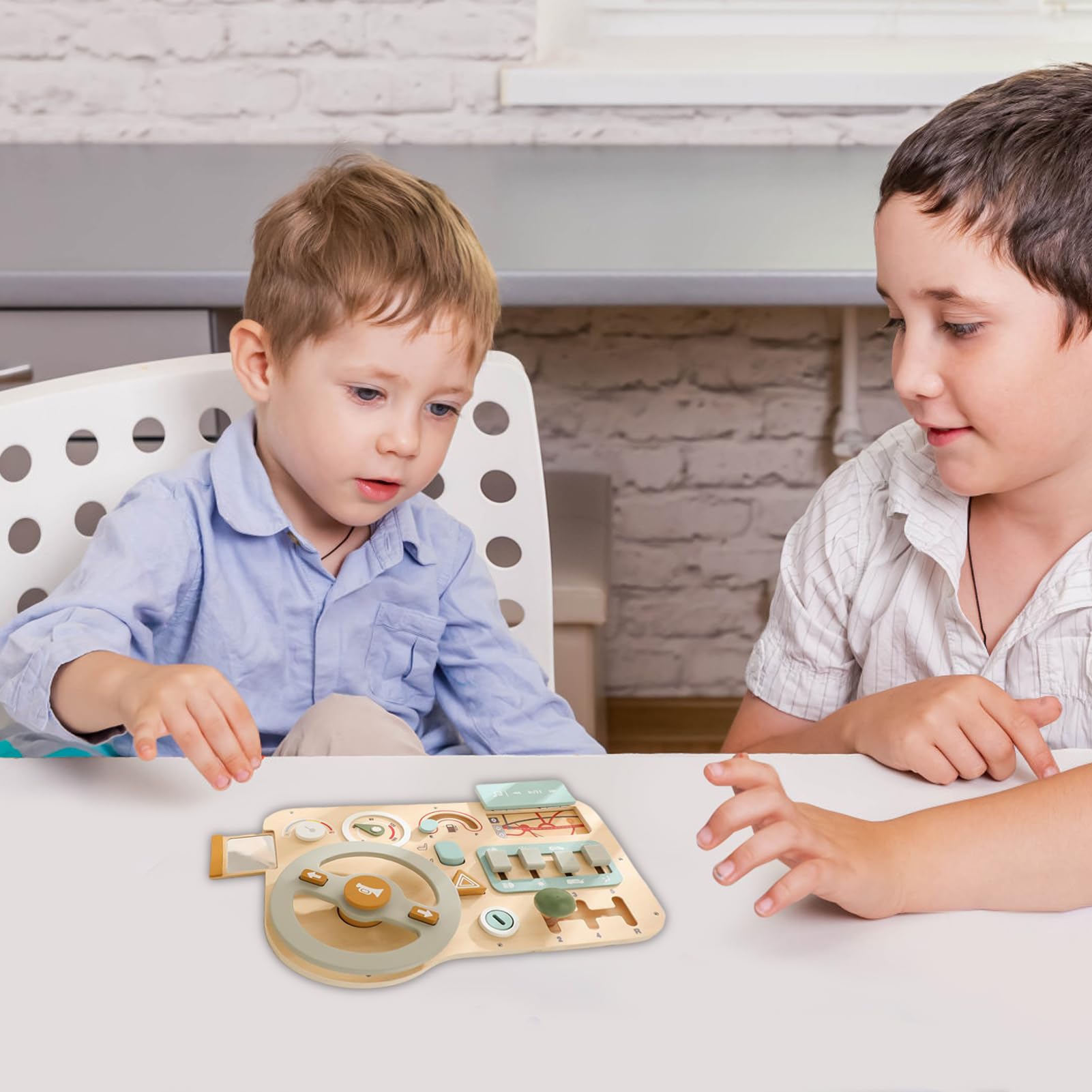 Juguete de conducción - interactivo sensorial para aprender a conducir - Tabla de actividades simulador de conducción, para niñas niños en casa aula sala de juegos guardería viaje anniver