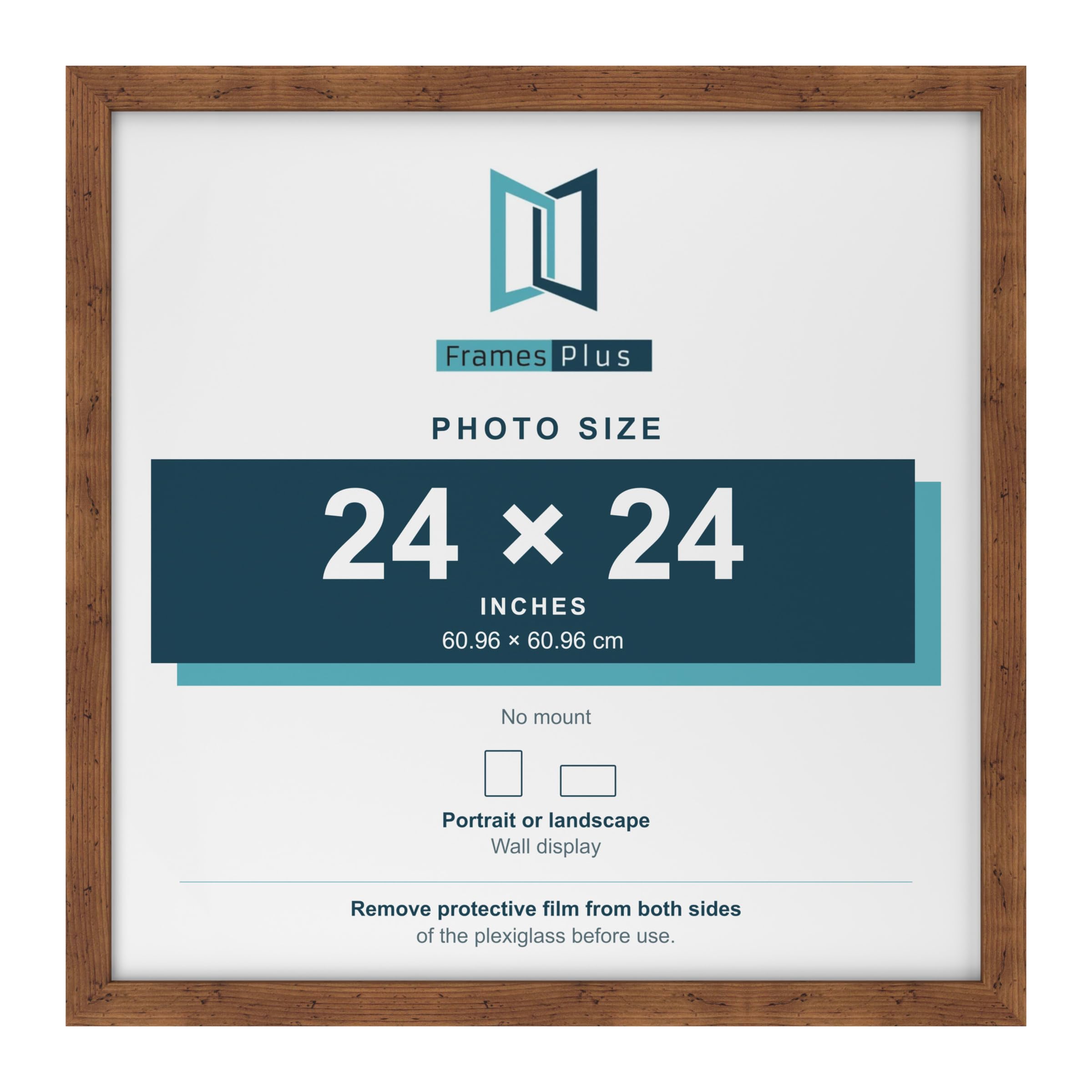 FramesPlus 24x24 Inch Square Poster Frame, Rustic, Modern Photo Frame