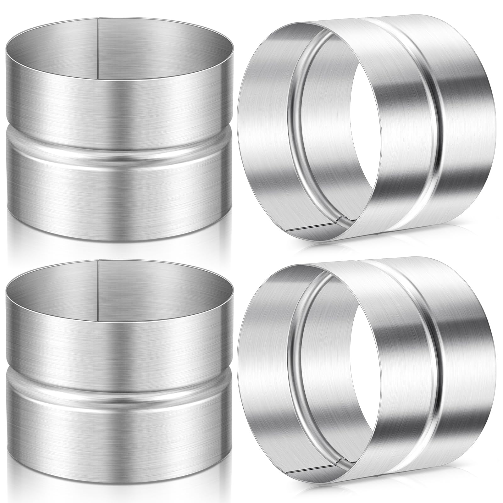 Hicarer 4 Pcs 4 Inch Galvanized Steel Duct Connector Dryer Vent Connector