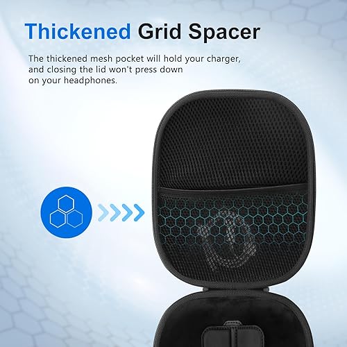 Miniatura 5 de Funda rígida para AirPods Max con modo de suspensión, funda de viaje mejorada para auriculares con funda de silicona para auriculares y bolsillo de