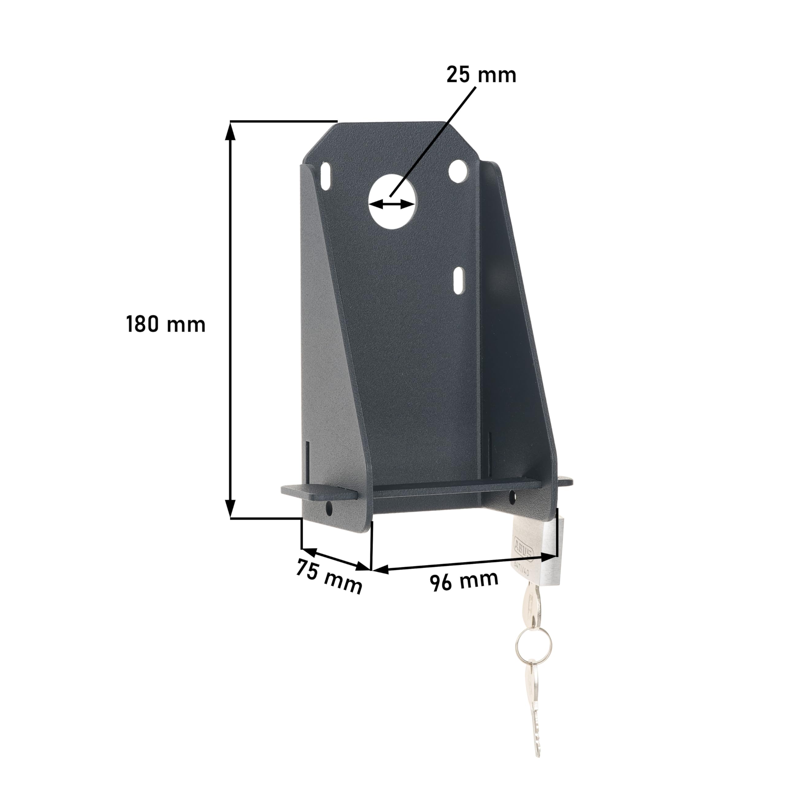 CEE Steckdose abschließbar – Industriesteckdose mit Aluminium-Gehäuse & Vorhängeschloss – Wandmontage (22 kW (400 V, 32 A, 3-phasig))
