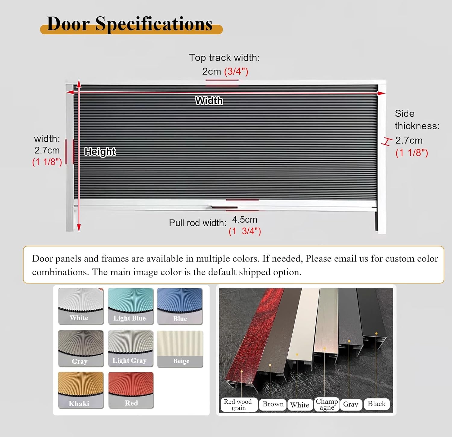 Customizable Folding Concession Stand Serving Window, Gray Up-Down Sliding Accordion Door, Commercial Pass-Through Window with Handle (65x80cm/26x31in)