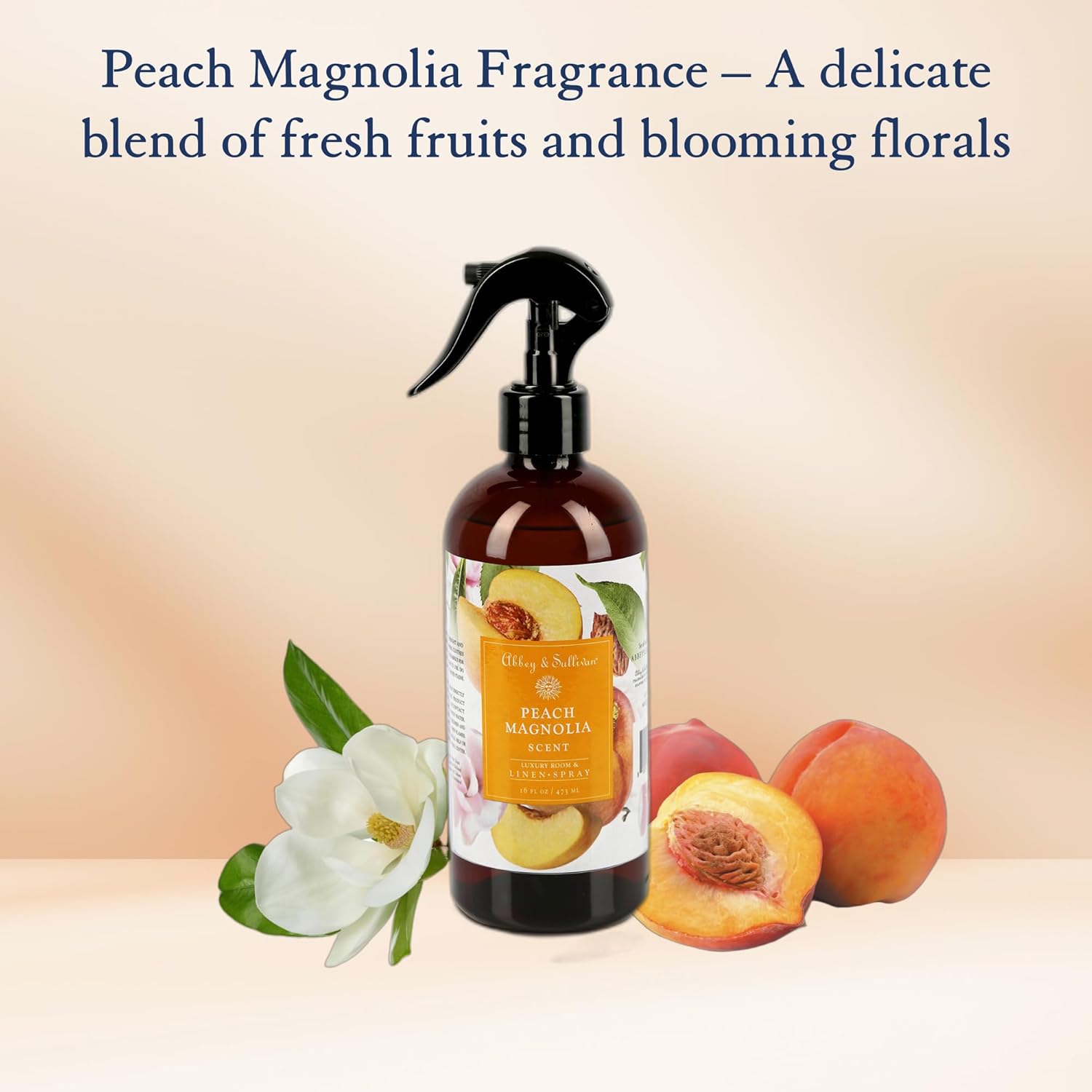 Abbey & Sullivan Linen Spray, Peach Magnolia, Fabric Freshener and Fragrance Room Spray, Pack of 2, 16 oz - Image 3