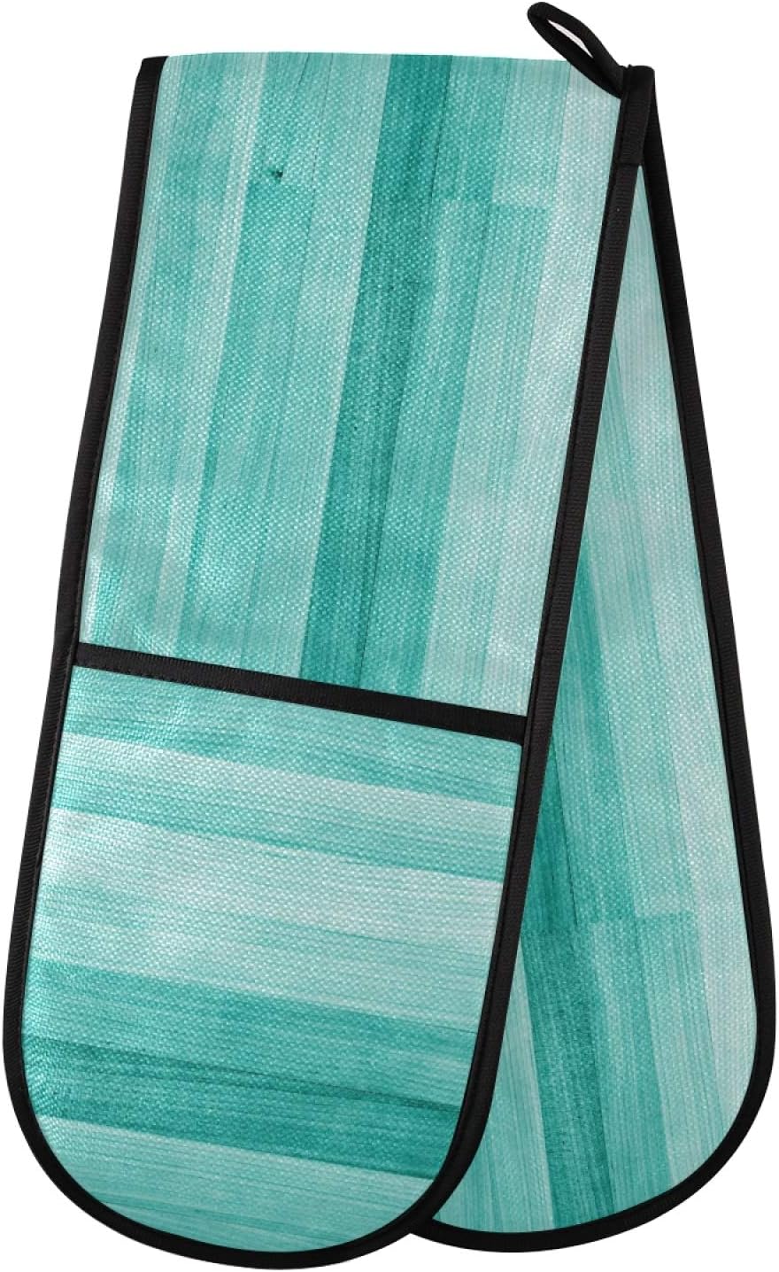 SUABO Double Oven Mitt, Teal Turquoise Green Wood Oven