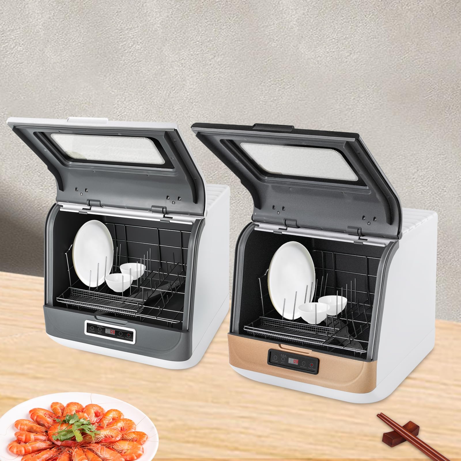 Lave-Vaisselle Portable Mini 3 Modes Nettoyage Comptoir Blanc