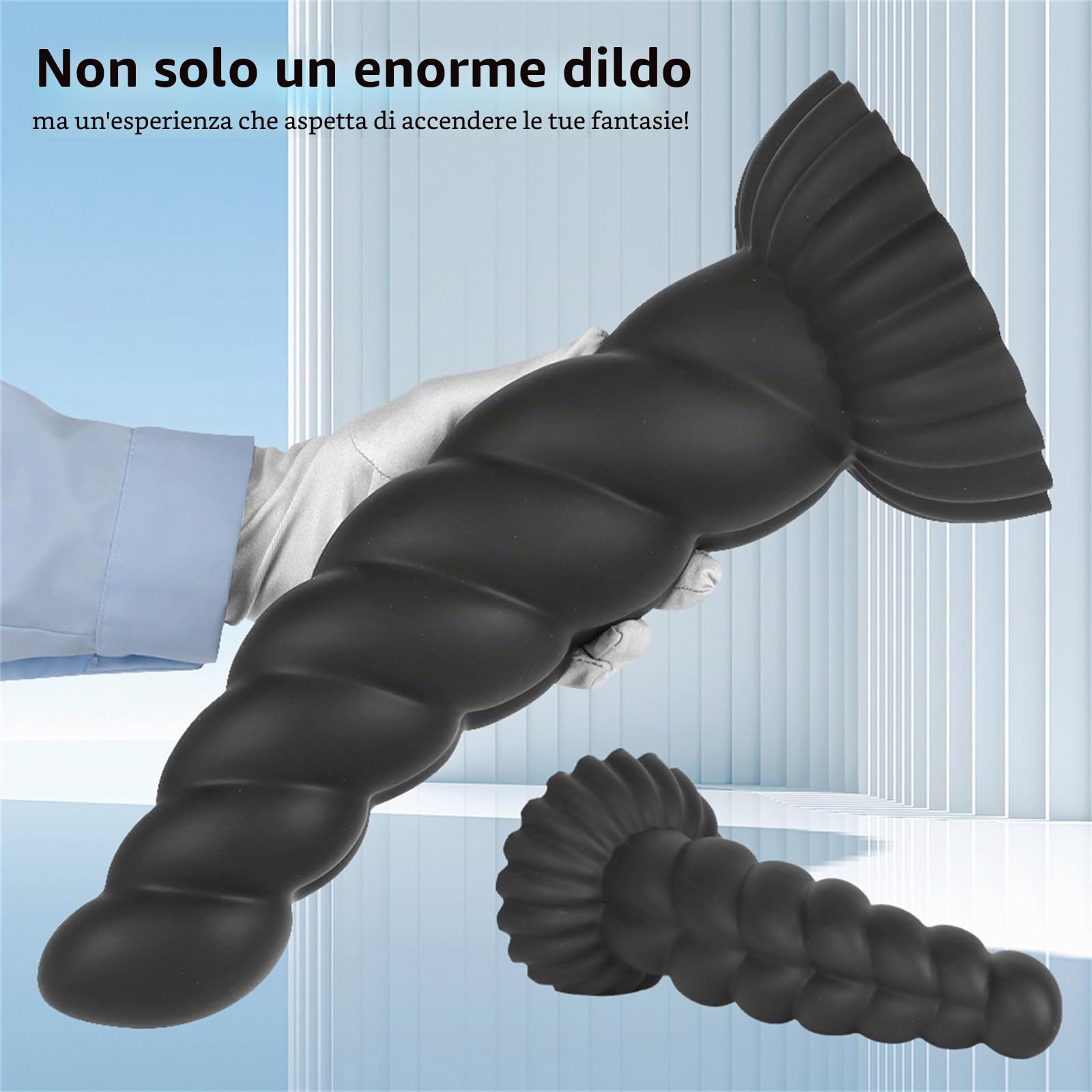Dildo Anale a Spirale Enorme Dildo Realistico 37,5 Cm XXL Extra Grande Buttplug con Ventosa Dildo Mostruoso Massaggio alla Prostata Masturbatore Vaginale Plug Anale in Silicone