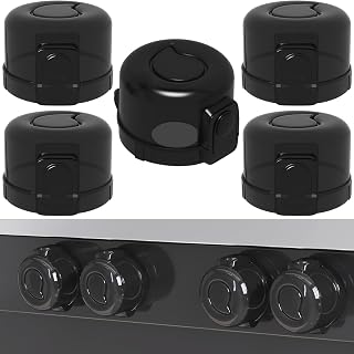 Stove Knob Safety Covers for Child Baby Proofing Kitchen Oven Knob Locks Universal Gas Burners Childproofing (5-Pack)