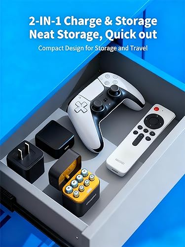 Miniatura 7 de Baterías recargables AA y AAA con cargador, 4 pilas AA de 3600 mWh 4AAA de litio de 1300 mWh con alta potencia de 1.5 V, más de 2000 ciclos,