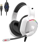 IMYB A36 Casque de jeu avec écouteurs Mic Stereo pour Pc, PS5, Xbox RGB Annulation du bruit filaire sur l'oreille pour Xbox Series X/S, PS4, Interrupteur Nintendo, Ordinateur, Ordinateur portable, Mac
