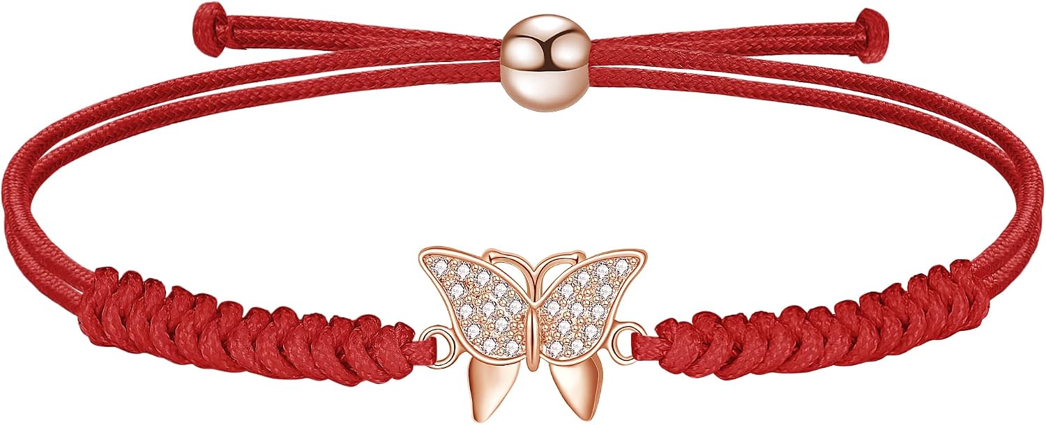 JENDEAR SHINE Rope Bracelet for Women, Adjustable Hand Braided Rope, Angel, Butterfly, Unicorn, Sunflower, Valentine's Day Birthday Graduation Gift