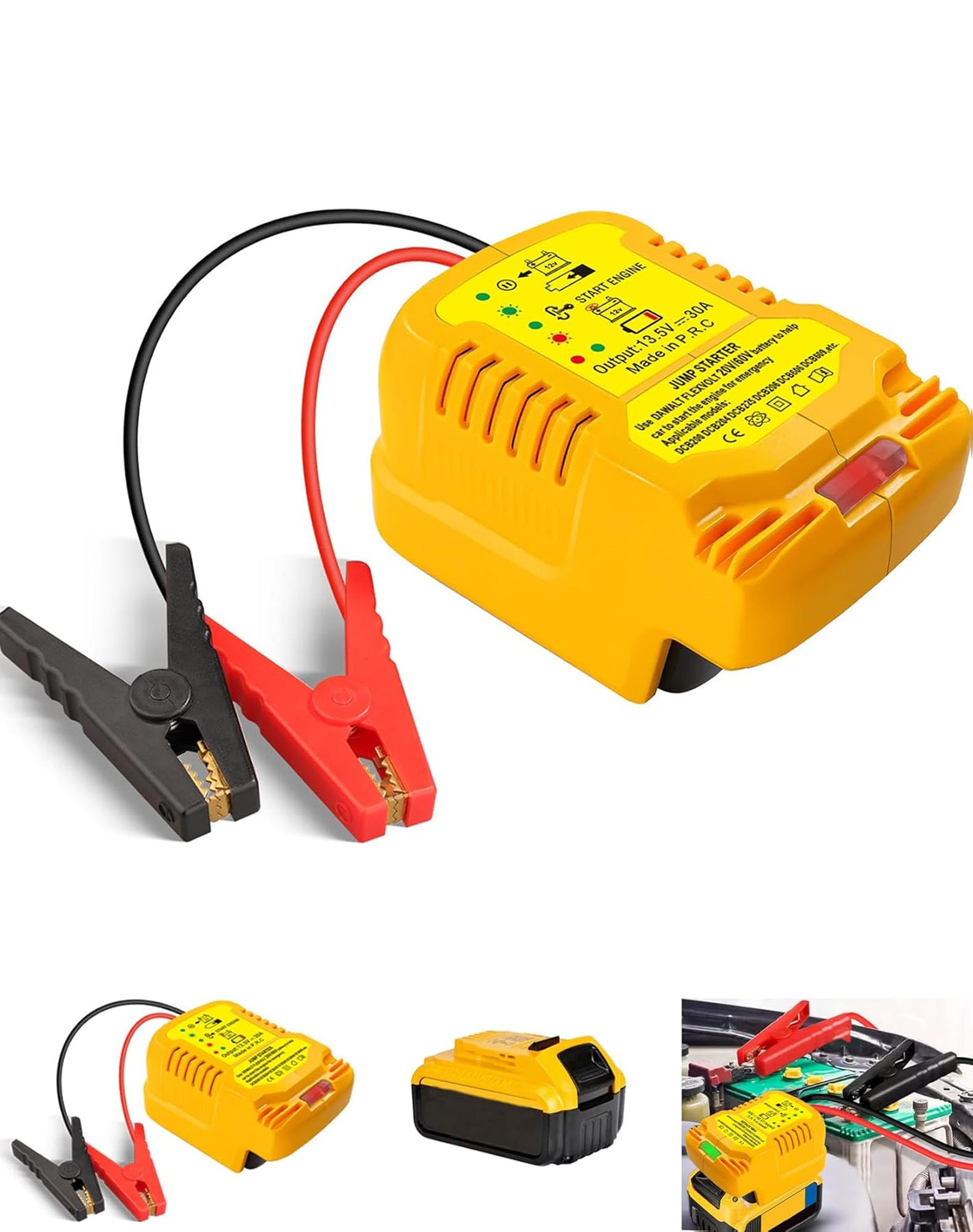 Batería de arranque para batería DeWalt de 20V con cable de 12V TPDL 8