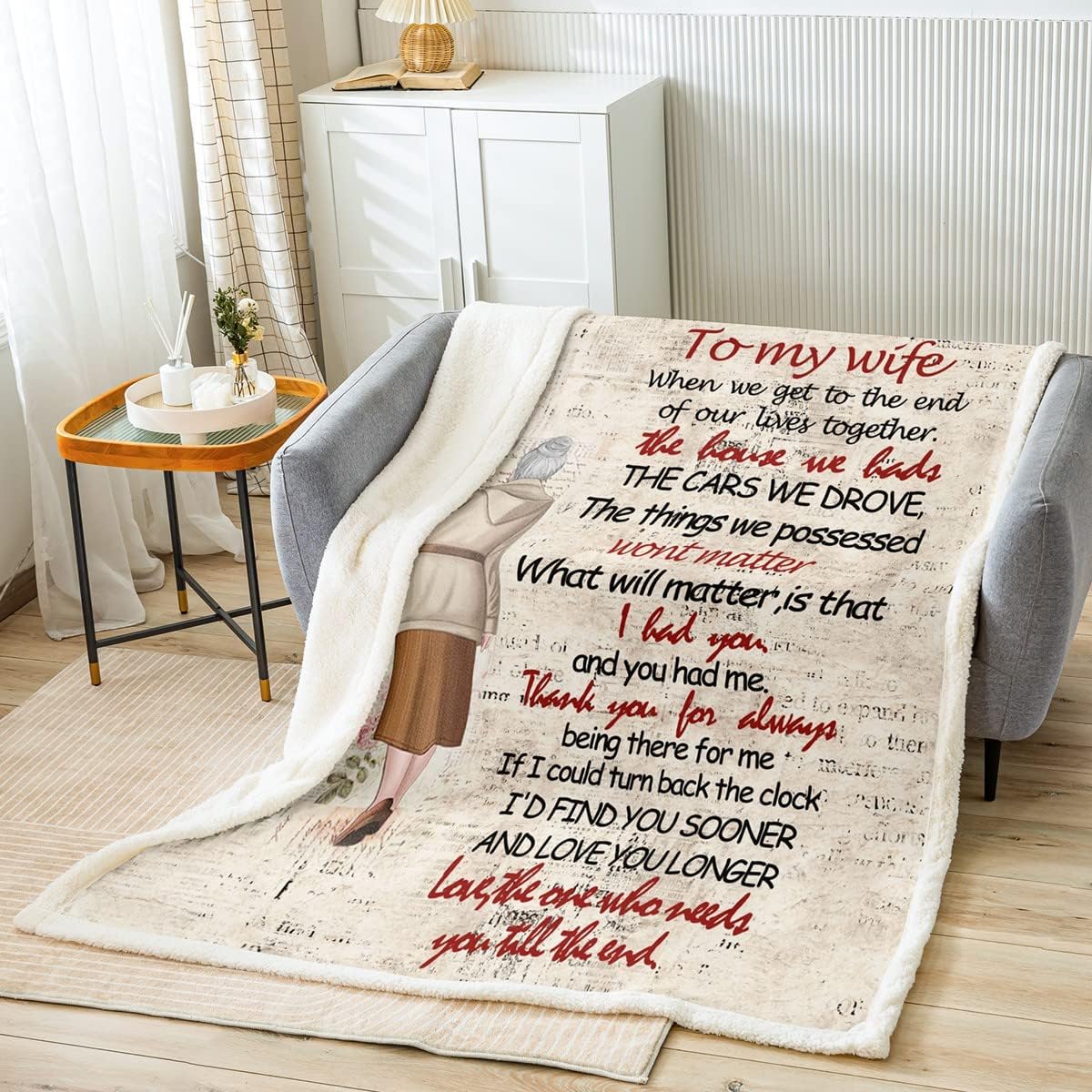 Valentines Day Fleece Blanket Birthday Gifts for Wife Sherpa Throw Blanket Ultra Soft Romatic Anniversary for Him Fuzzy Plush Blanket Couple Lover Flannel Blanket Throw 50"x60" Multi 843 Thr