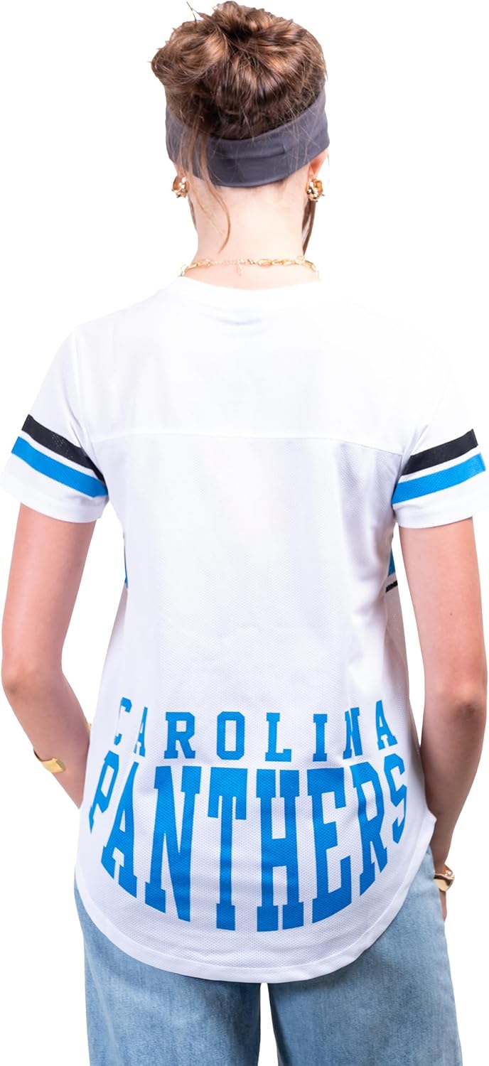 Ultra Game Women's NFL Official Soft Mesh Varsity Stripe T-Shirt - Image 2