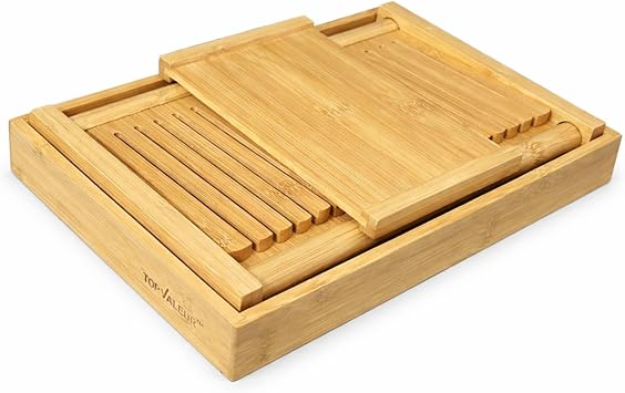 Foldable Bamboo Bread Slicers for Homemade Bread, Bread Cutter, Wooden Bread Cutting Board, Cutting Knife Guide for Cakes, Bagels & Loaves, Foldable Compact