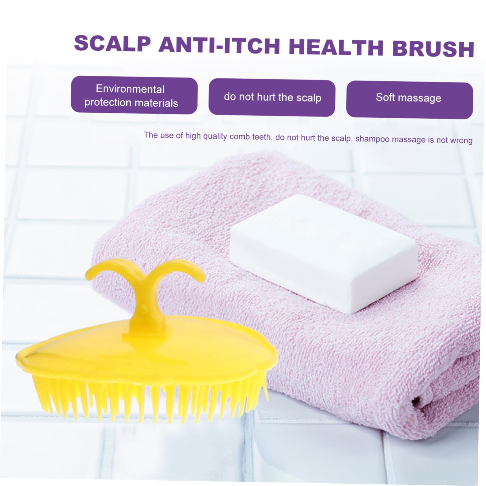 Cepillo de Masaje Cuero Cabelludo Delicado de Plástico, Diseño Ergonómico Fácil de Sujetar, Paquete de 12 Piezas para Lavado y Uso Doméstico Color Aleatorio