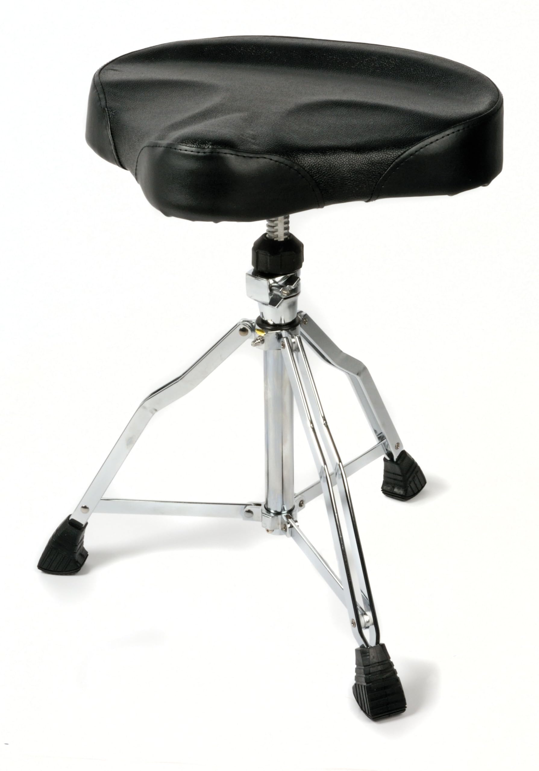 QUIK LOK - DB/9V SGABELLO SERIE DB CON SEDUTA A SELLA Seduta Ergonomica a Sella Imbottita, Regolazione dell’Altezza a Vite, Base a 3 Gambe Robusta, Pieghevole, in Metallo Cromato, Seduta Colore Nero