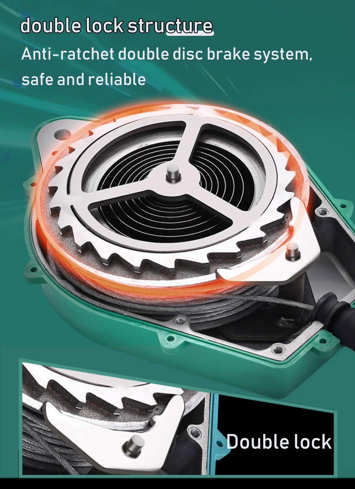 Dispositivo Anticaídas Retráctil, Arnes de Seguridad Anticaídas 3-20m con Estructura de Doble Bloqueo, Cable Anticaídas Autorretráctil para Andamio Construcción a Gran Altitud(Size:20m)