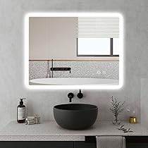 Sanitemodar Specchio Bagno LED 50 x 70 cm, Antiappannamento, Luci Tricolori, Interruttore Touch