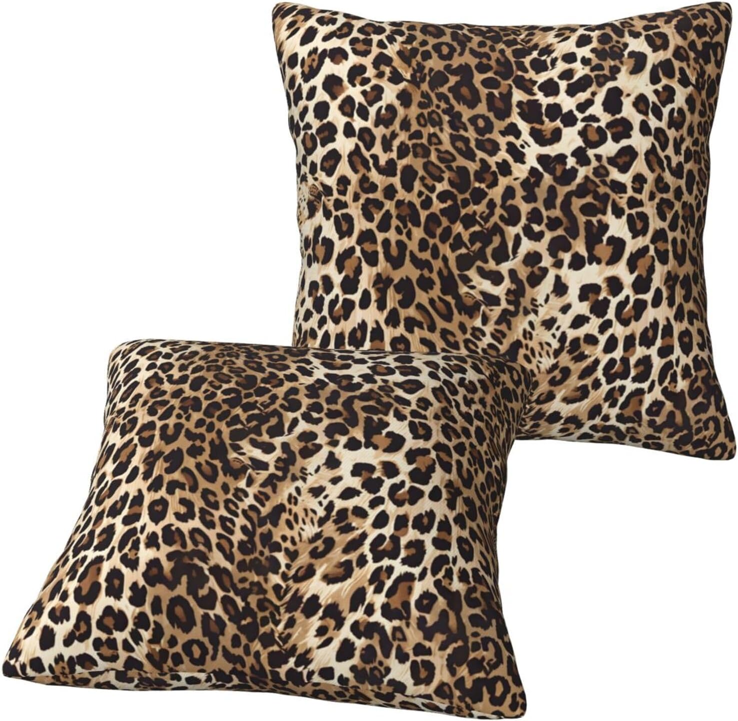 Yobvec Cheetah Print Pillow Covers Home Decor 18x18 Inch, Leopard Print Throw Pillowcase Decorative Cushion Cover for Bed Sofa Couch, 2 Sets - Image 7