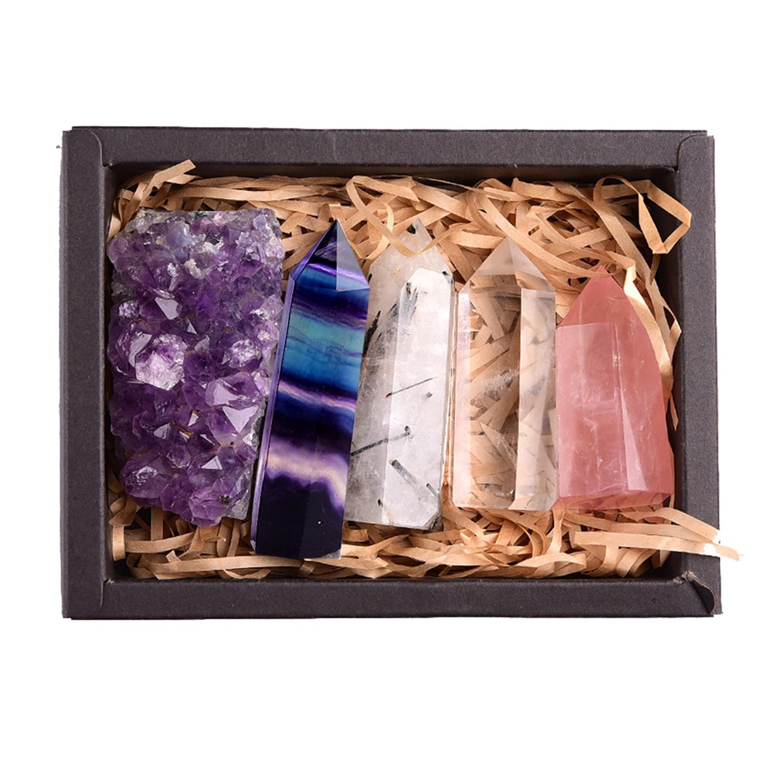 Piedras de cristal cuarzo rosa natural y amatista para decoracion de casa