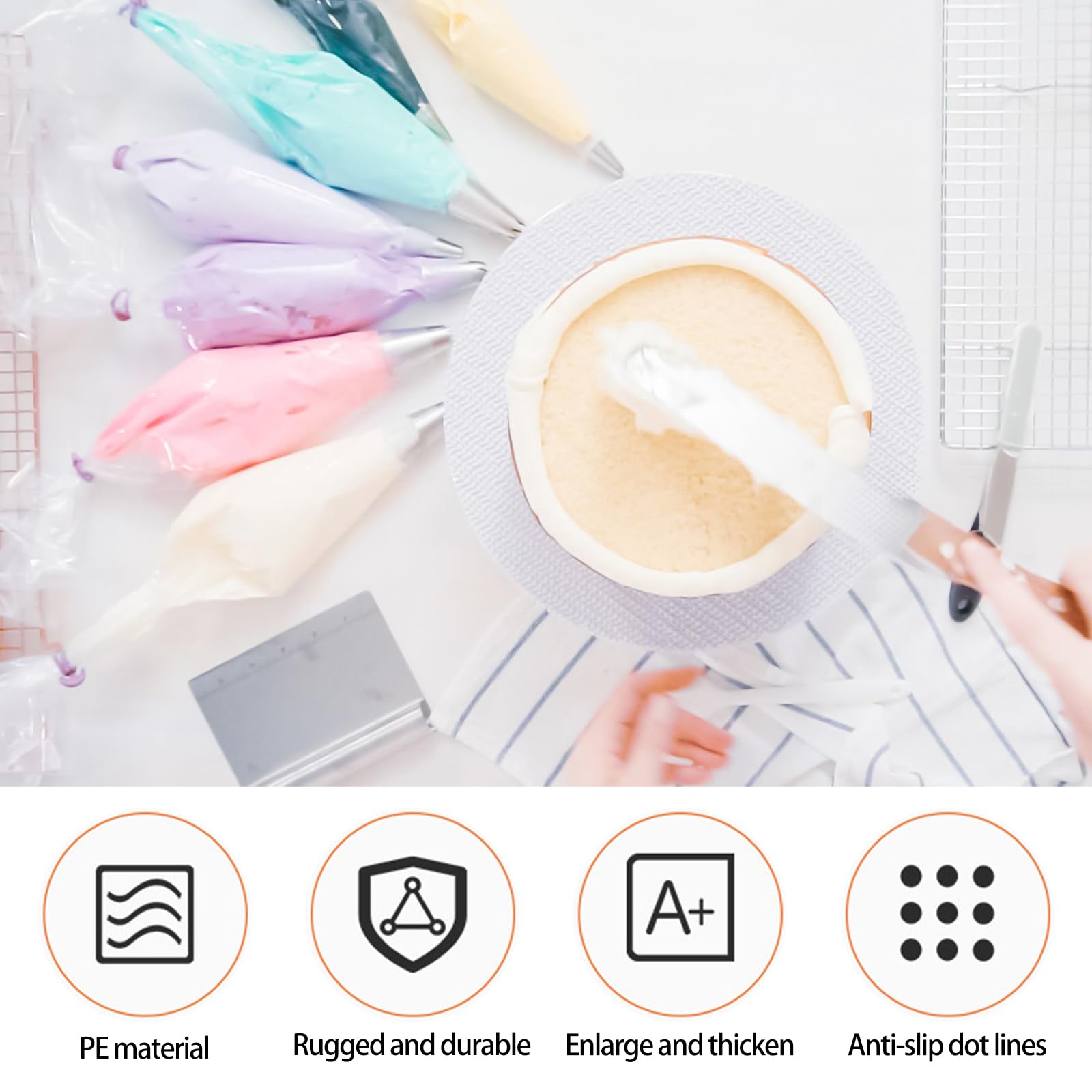 Set Sac à Poche Pasticceria 50 Pezzi Extra Large - 52cm Con Beccucci Acciaio Per Decorazione Dolci - Foto 7