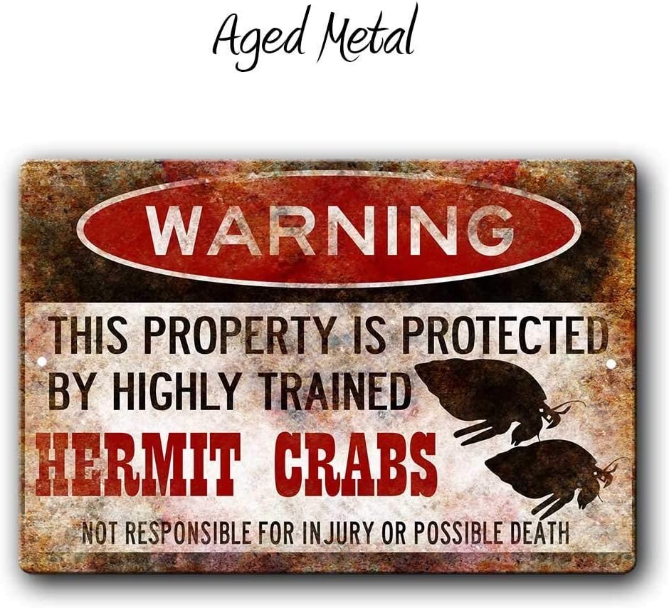 Hermit crab Warning Sign, Funny small Pet sign, Hermit crab sign