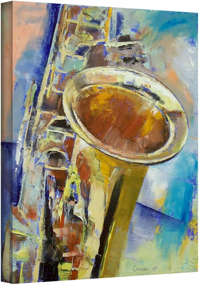 Art Wall Saxophone Gallery Wrapped Canvas Art by Michael Creese, 48 by 36-Inch