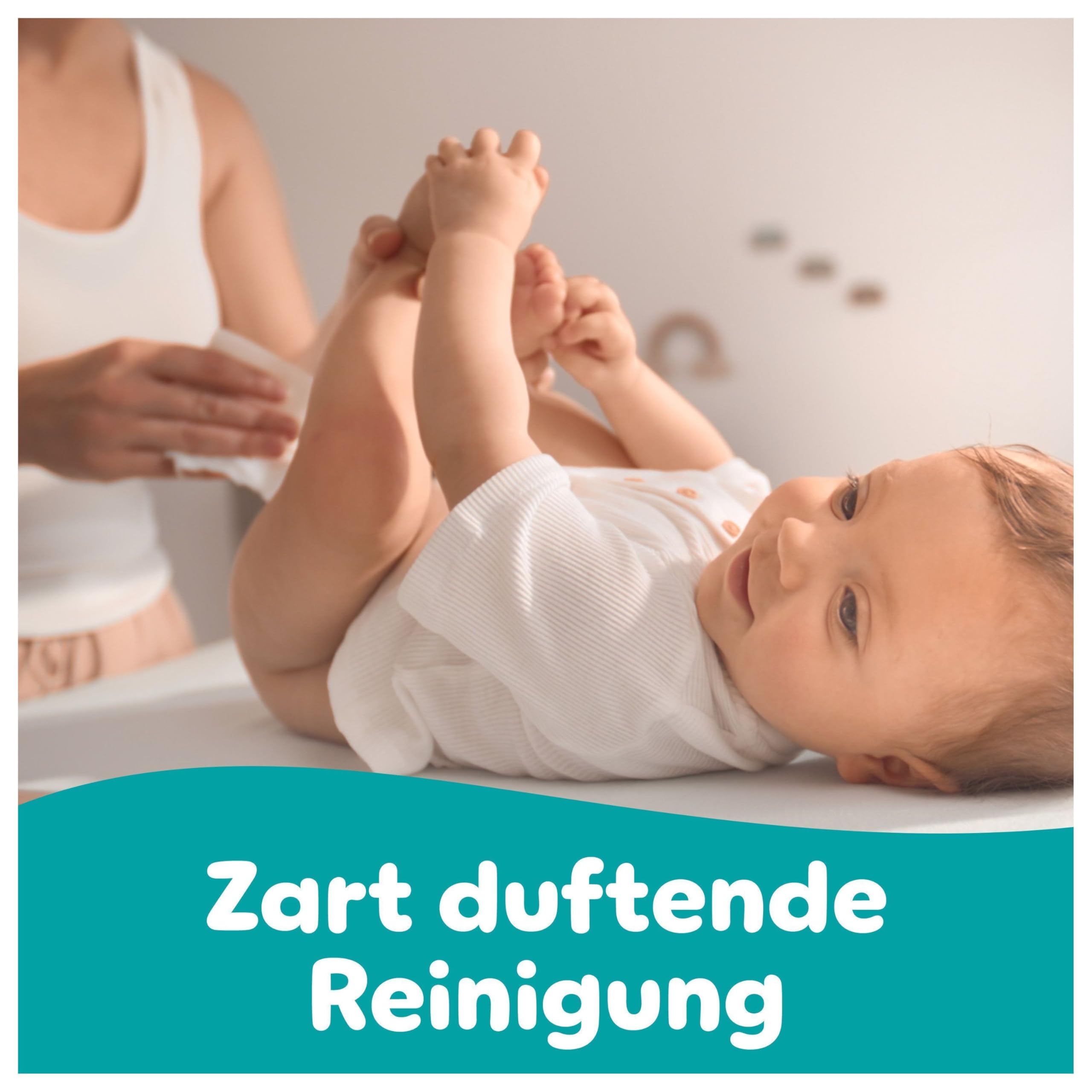Pampers Fresh Clean Feuchttücher 15 Packungen mit 80 Stück, 1200 Feuchttücher, milder Duft, auch für Hände und Gesicht geeignet