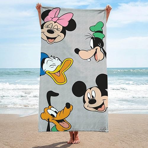 Miniatura 3 de Disney Mickey Mouse & Friends - Toalla de playa para piscina para niños, súper suave y absorbente, 100% algodón, mide 28 x 58 características,