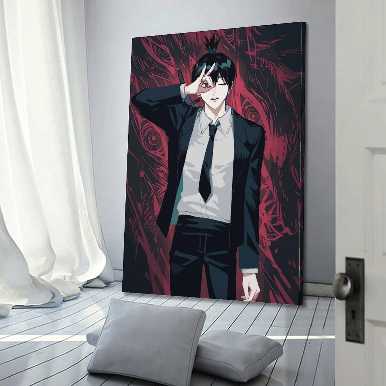 Poster Mural Chainsaw Man Sur Toile – Format 50 X 75 Cm, Style Vintage, Sans Cadre, Déco Salon Ou Chambre