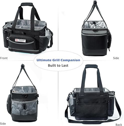 Miniatura 8 de Organizador grande para parrilla con base dura, organizador de barbacoa Blakstone, organizador de utensilios de picnic y campamento, artículos