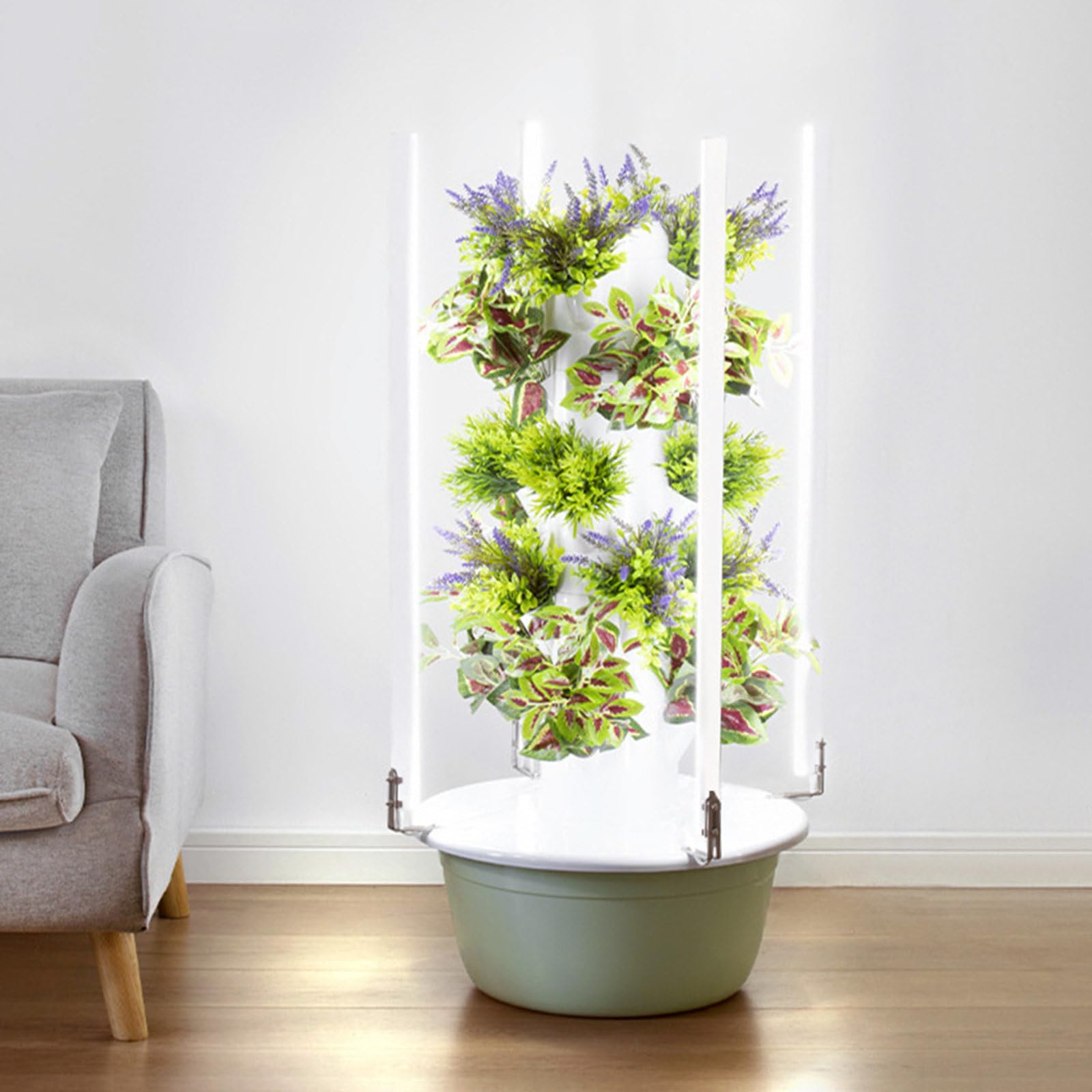 Sistema di Coltivazione idroponica, Sistema di Coltivazione idroponica a Torre per Giardino, Torre idroponica per ortaggi da Interno per Appassionati di Giardinaggio (5 Strati)