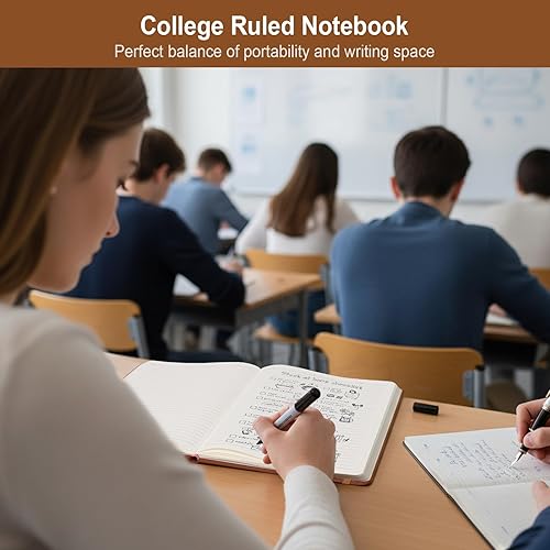 Miniatura 4 de Vivin B5 - Cuaderno de rayas universitarias para el trabajo, diario de tapa dura de cuero de 6.9 x 9.8 pulgadas, 192 páginas cuaderno profesional a