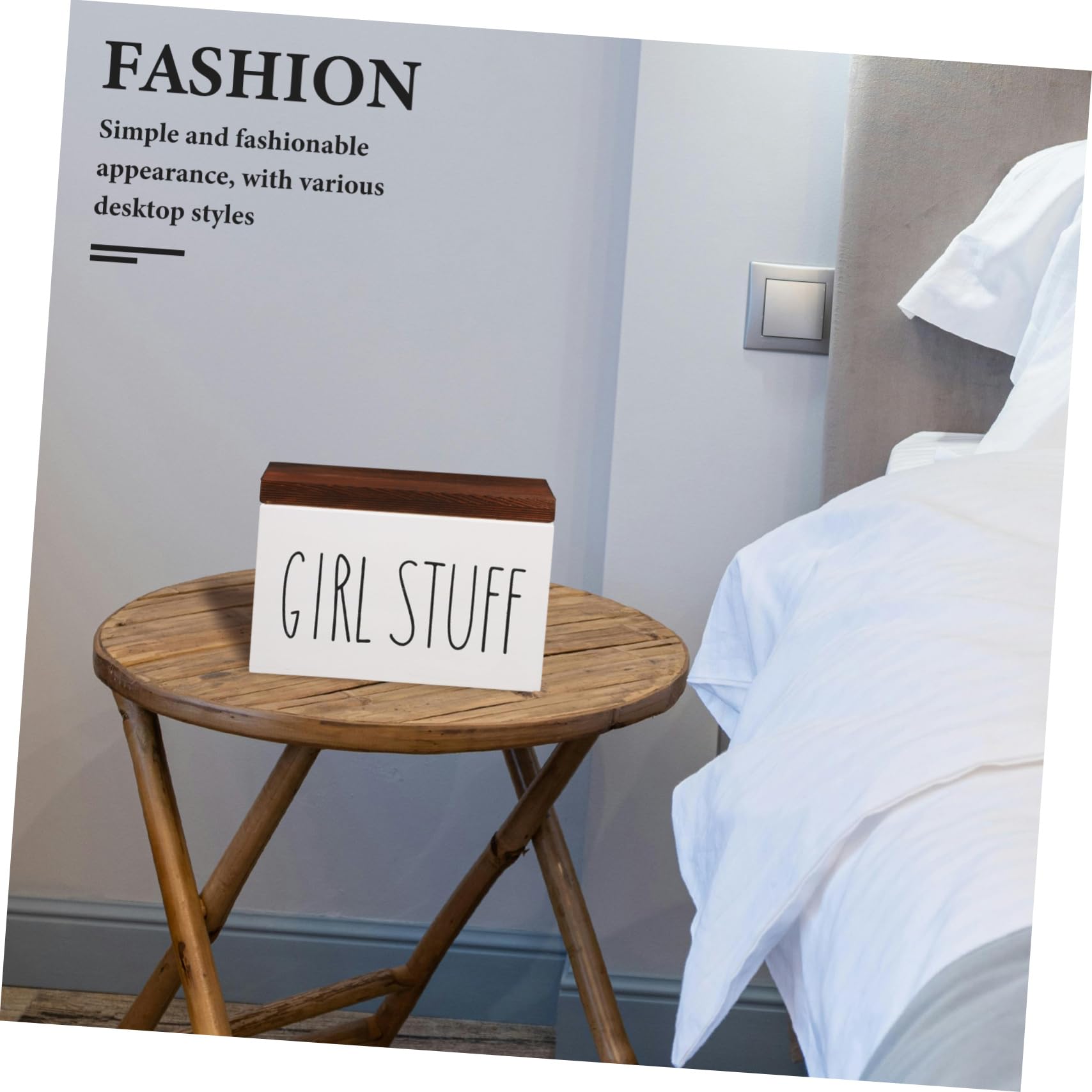 Scatola Legno Con Coperchio Per Assorbenti Contenitore Elegante e Funzionale Per Prodotti Femminili Per Decorare Bagno e Mantenere Ordine