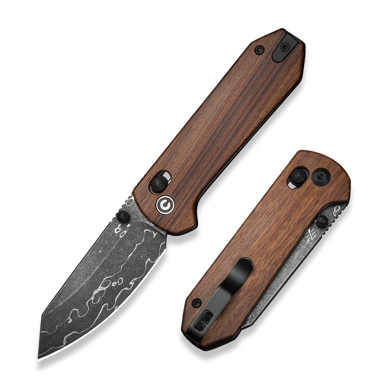 CIVIVI Yonder Folding Pocket Knife for EDC Crossbar Lock Knife with 2 88 Damascus Blade Wood Handle Lightweight