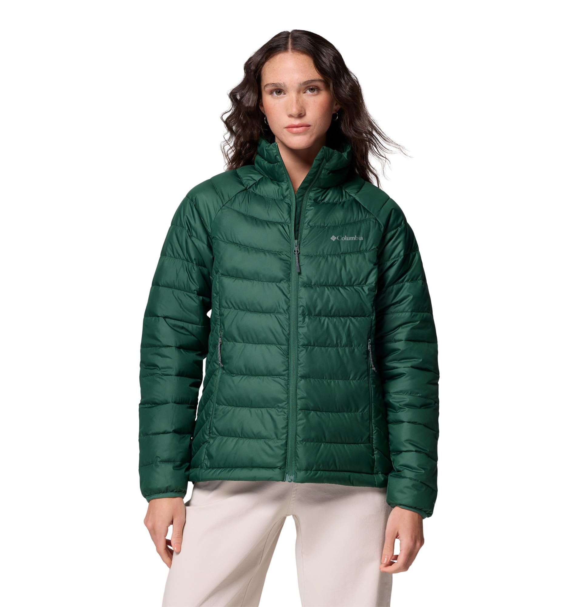 Columbia Women's Powder Lite 2 Full Zip Jacket, Puffer Jacket, Rain Forest, XL