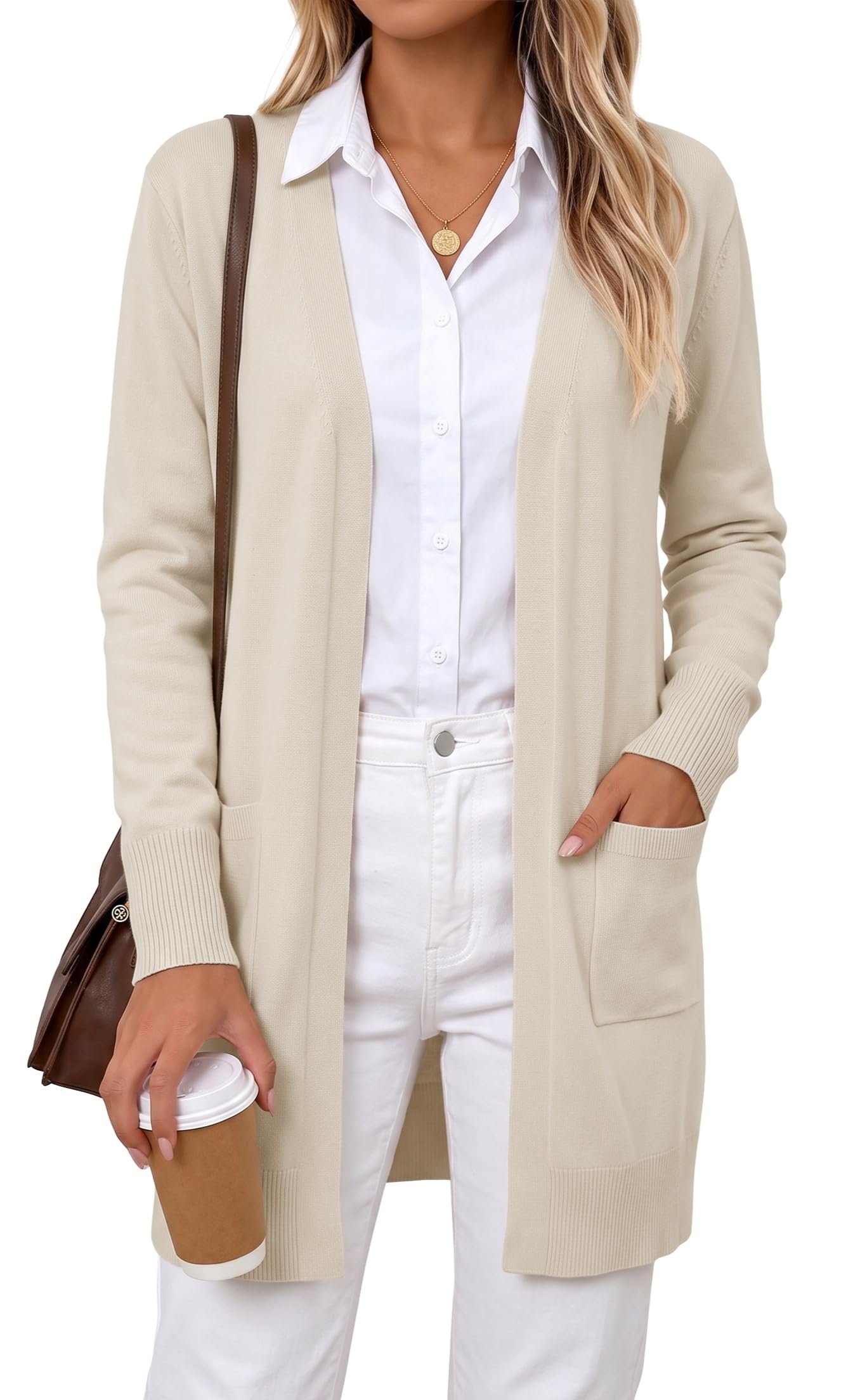 GRECERELLE Fall Long Cardigan Sweater for Women Business Casual Outfits