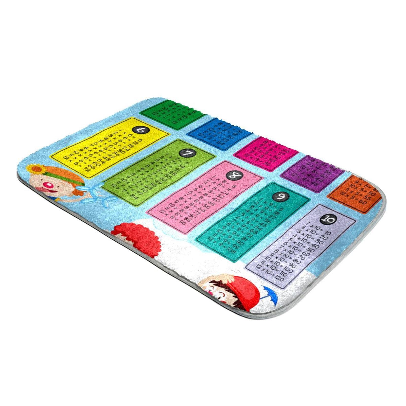 Tapis à poils longs fausse fourrure pour réviser les tables de multiplication au chaud