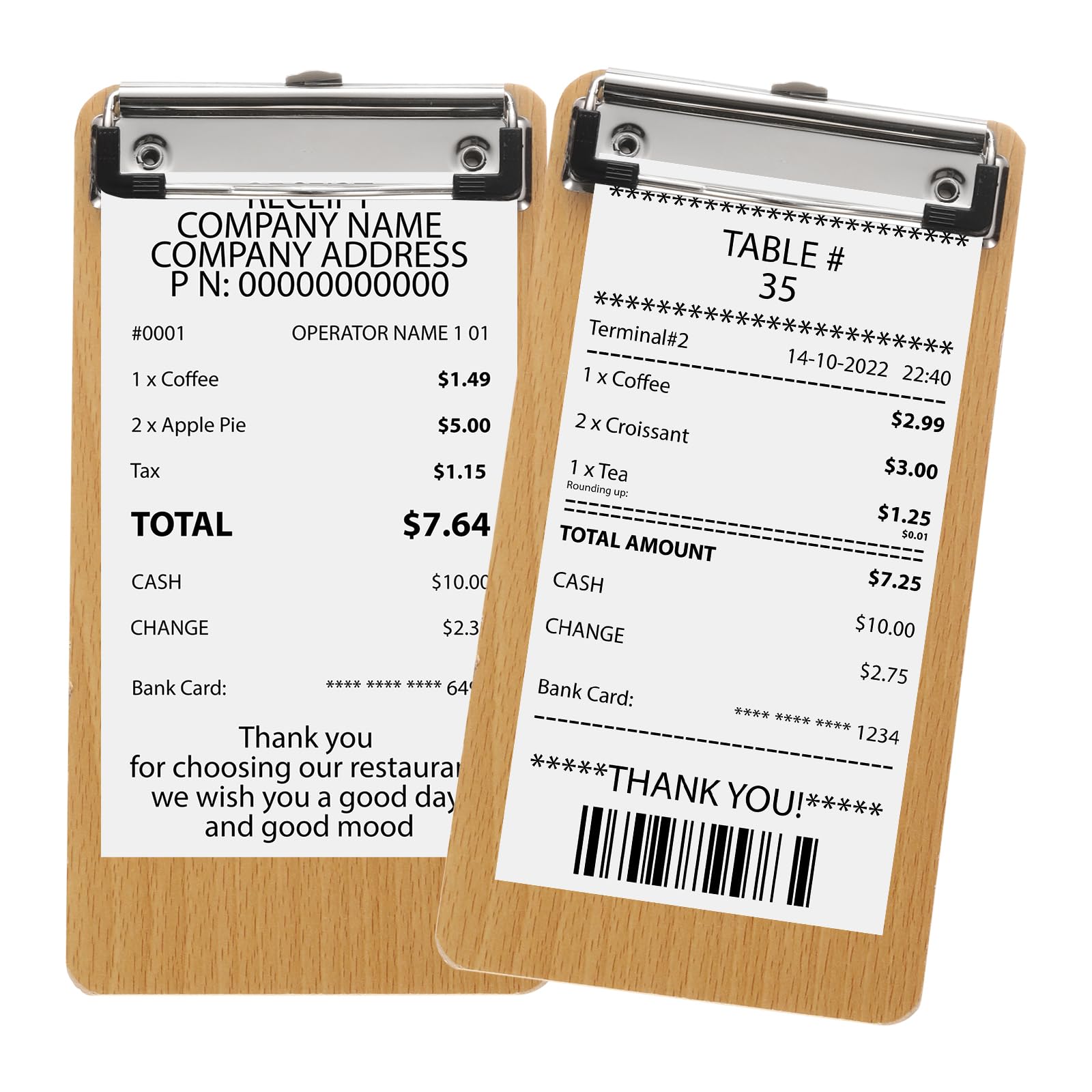 PATIKIL Madera Cheque Presentadores para Restaurantes 20 Piezas Servidor Libro Menú Soportes Madera Nota Piezass Invitado Cheque Reserva para Cafés Restaurante 8" x 4" (Natural)