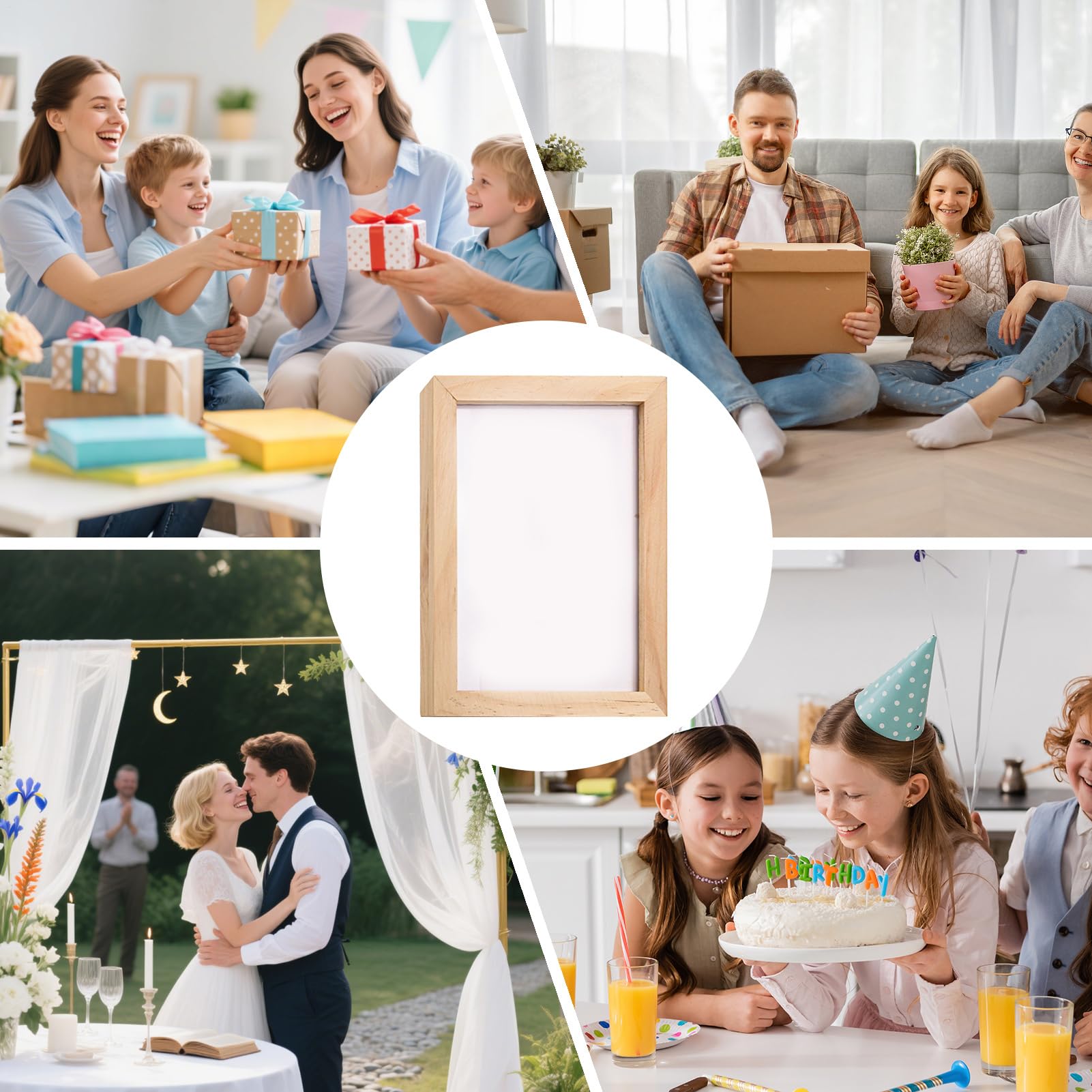 Générique Cornice per foto portatile | Scatola di immagazzinaggio sicura e discreta con ampio spazio - Cassetta di sicurezza domestica, per soldi, passaporti, monete, cornice da parete per ufficio