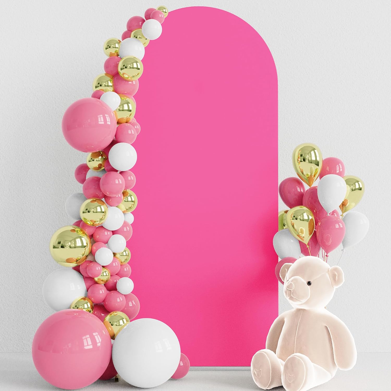 7.2FT Arch Backdrop Cover Nude Brown Arch Covers Strethy Backdrop | Spandex Fitted Balloon Arch Cover Round Top Chiara Backdrop Cover for Wedding Birthday Party Ceremony Baby Shower Decor