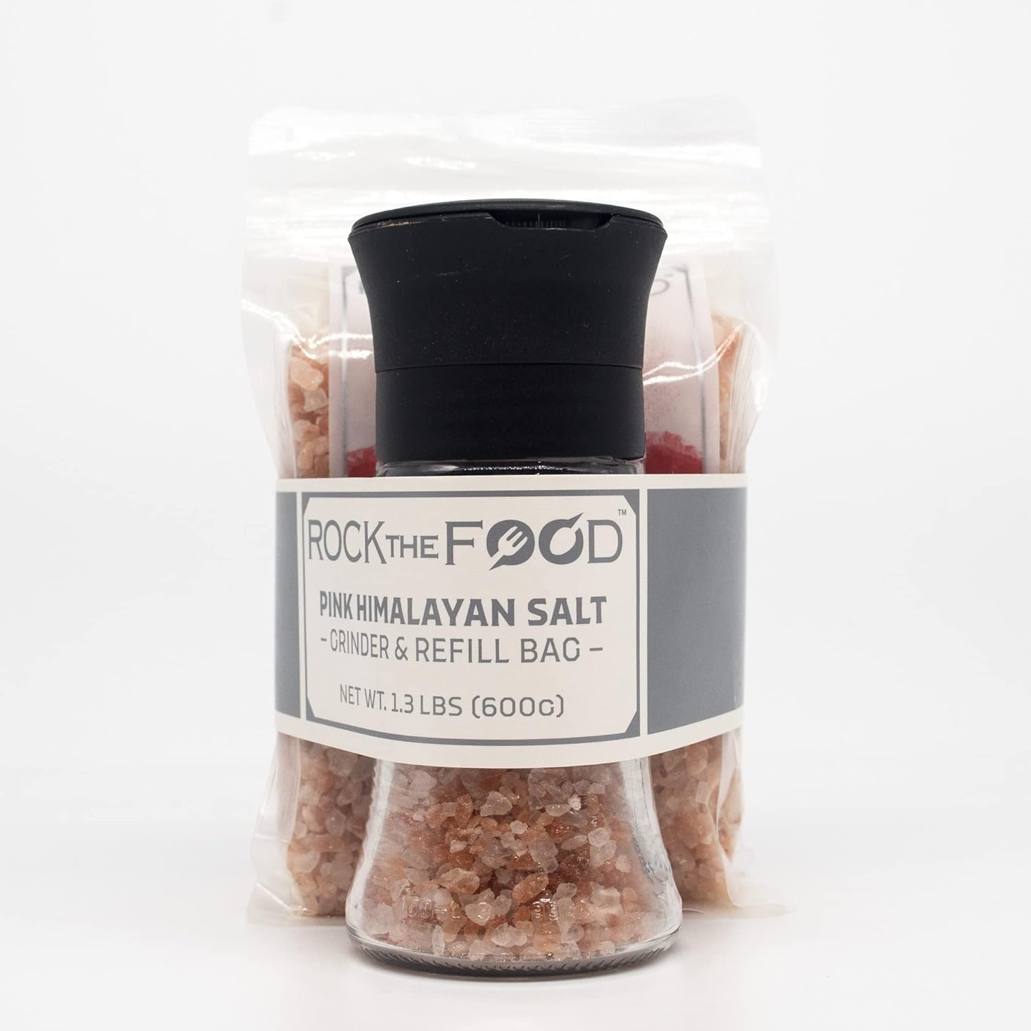 Rock The Food | Pink Himalayan Coarse Salt for Grinder Refill 1.10 LB bag | Free Grinder! : Grocery & Gourmet Food
